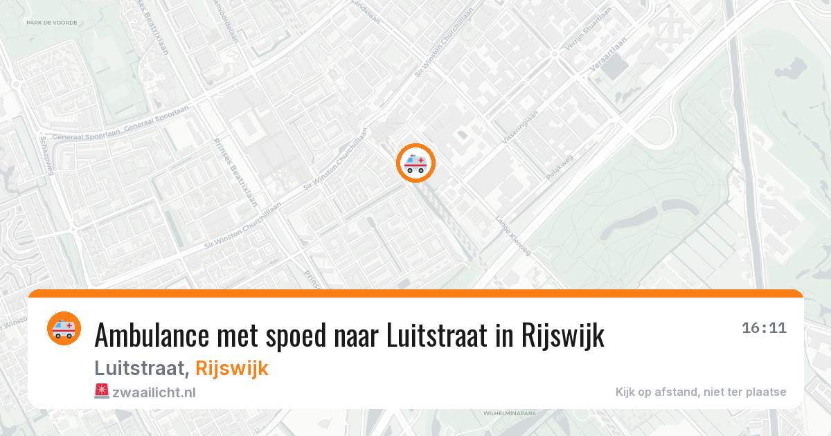 Ambulance met spoed naar Luitstraat in Rijswijk — 15 mei 2026