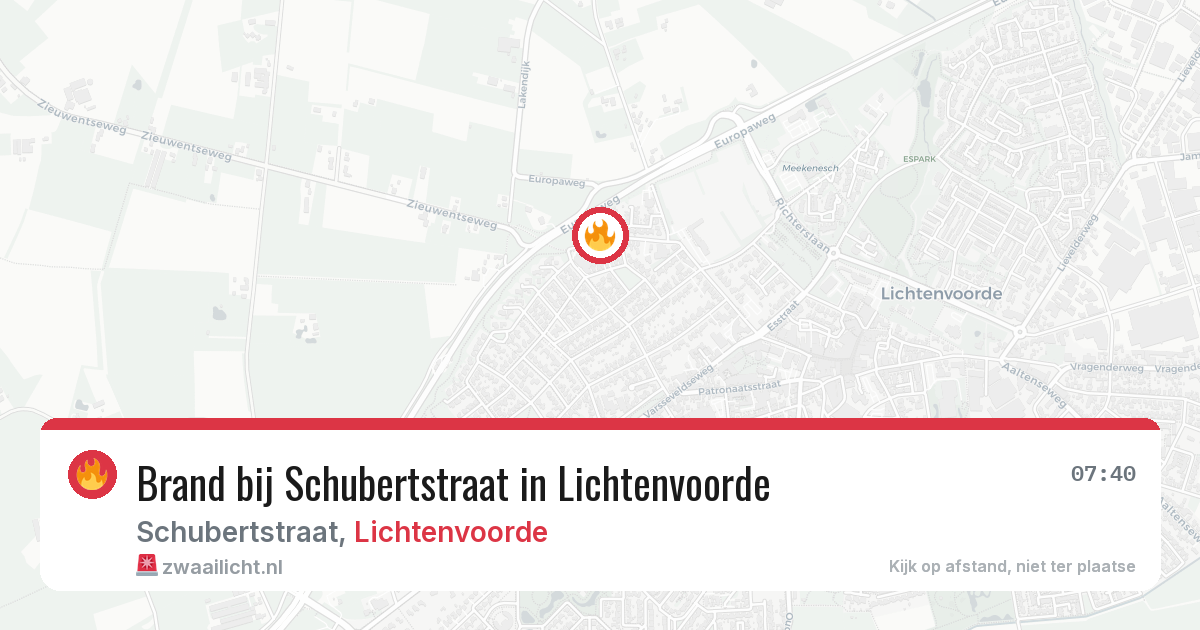 Brand bij Schubertstraat in Lichtenvoorde — 29 jul 2026