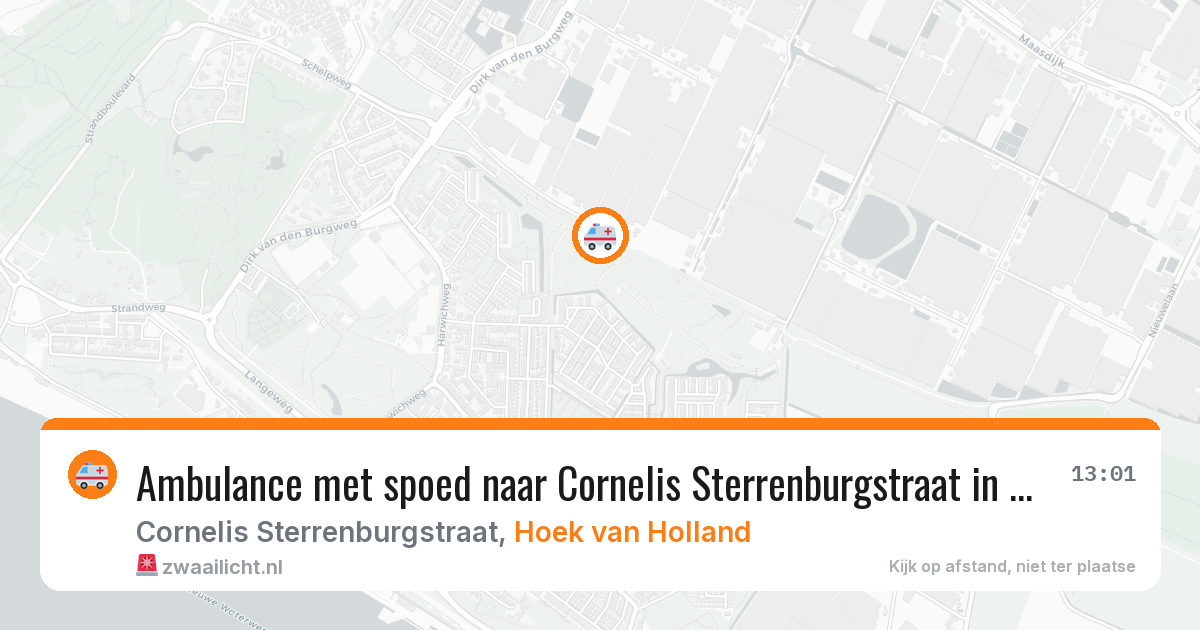 Ambulance met spoed naar Cornelis Sterrenburgstraat in Hoek van Holland — 24 apr 2026