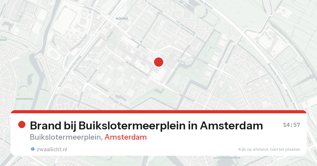 Brand bij Buikslotermeerplein in Amsterdam — 25 mei 2026
