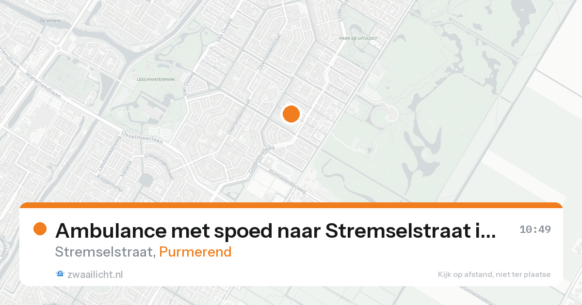 Ambulance met spoed naar Stremselstraat in Purmerend — 19 aug 2026