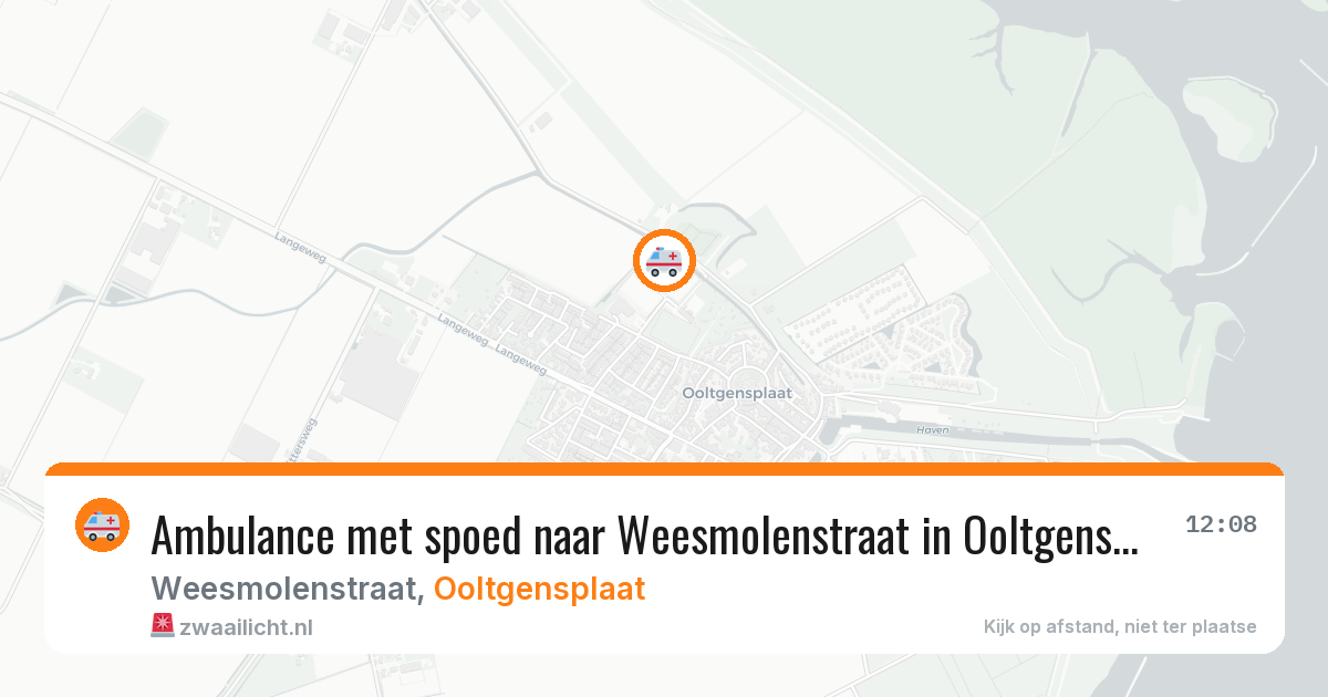 Ambulance met spoed naar Weesmolenstraat in Ooltgensplaat — 4 jul 2026