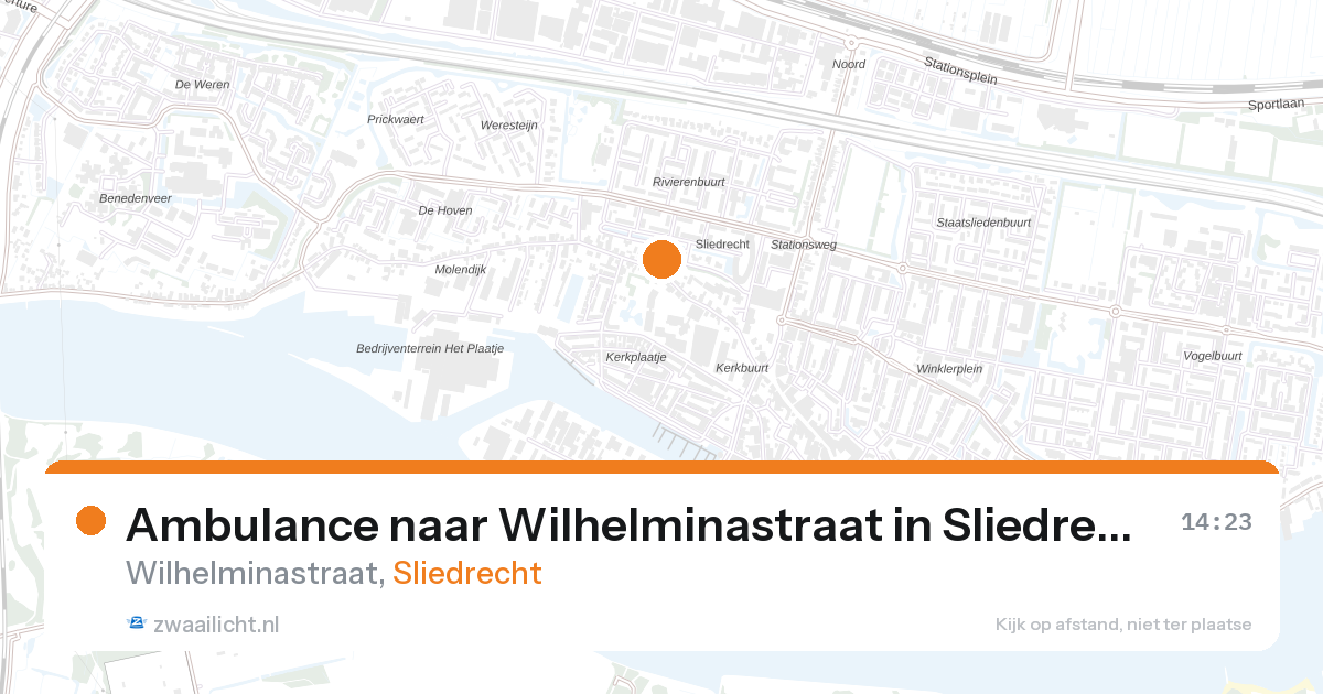 Ambulance naar Wilhelminastraat in Sliedrecht — 27 aug 2026