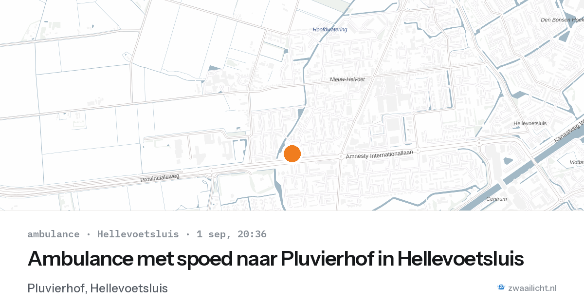 Ambulance met spoed naar Pluvierhof in Hellevoetsluis — 1 sep 2026