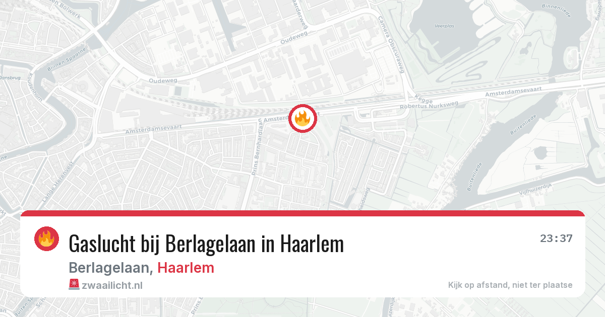 Gaslucht bij Berlagelaan in Haarlem — 18 jun 2026