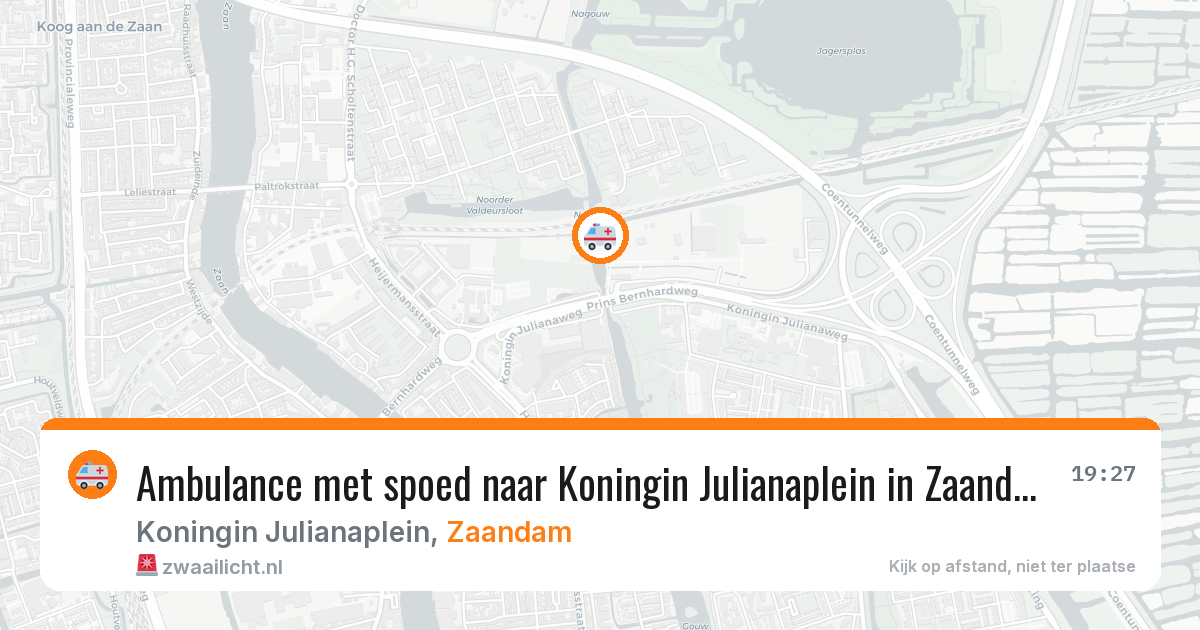 Ambulance met spoed naar Koningin Julianaplein in Zaandam — 19 jan 2026