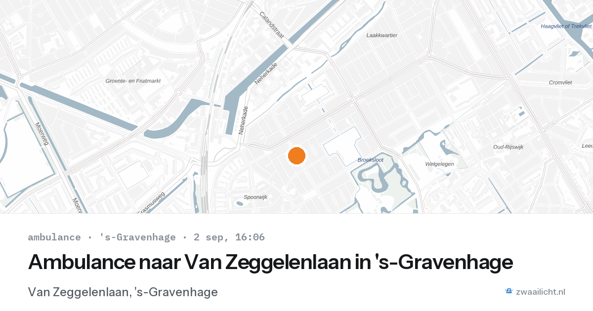 Ambulance naar Van Zeggelenlaan in 's-Gravenhage — 2 sep 2026