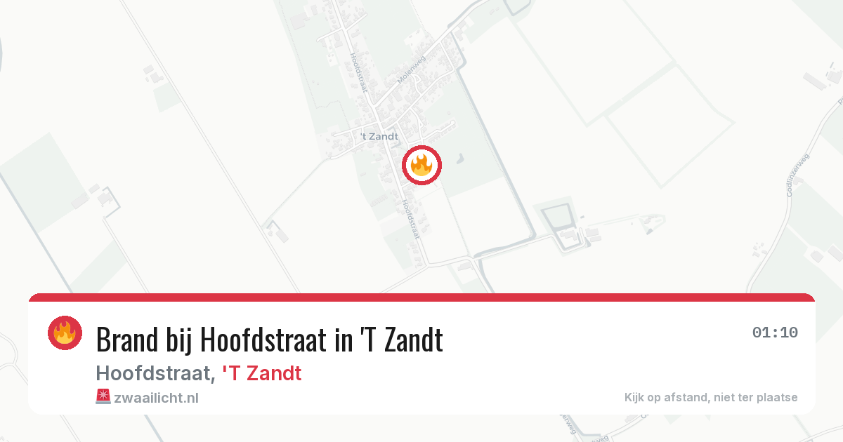 Brand bij Hoofdstraat in 'T Zandt — 28 mei 2026