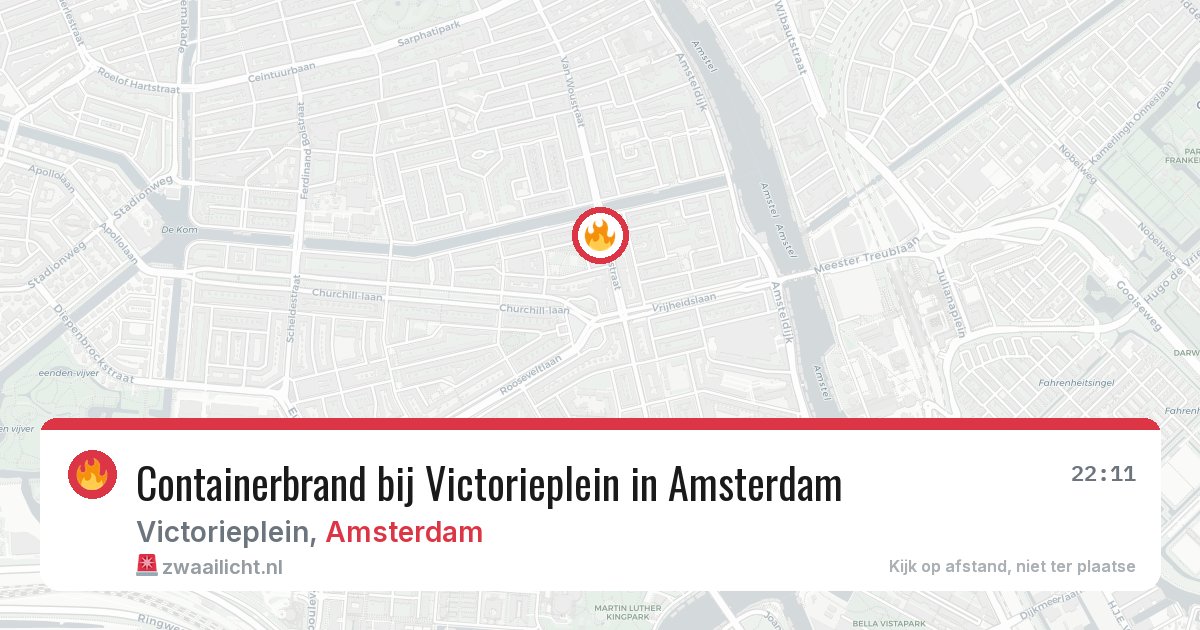 Containerbrand bij Victorieplein in Amsterdam — 28 jun 2026