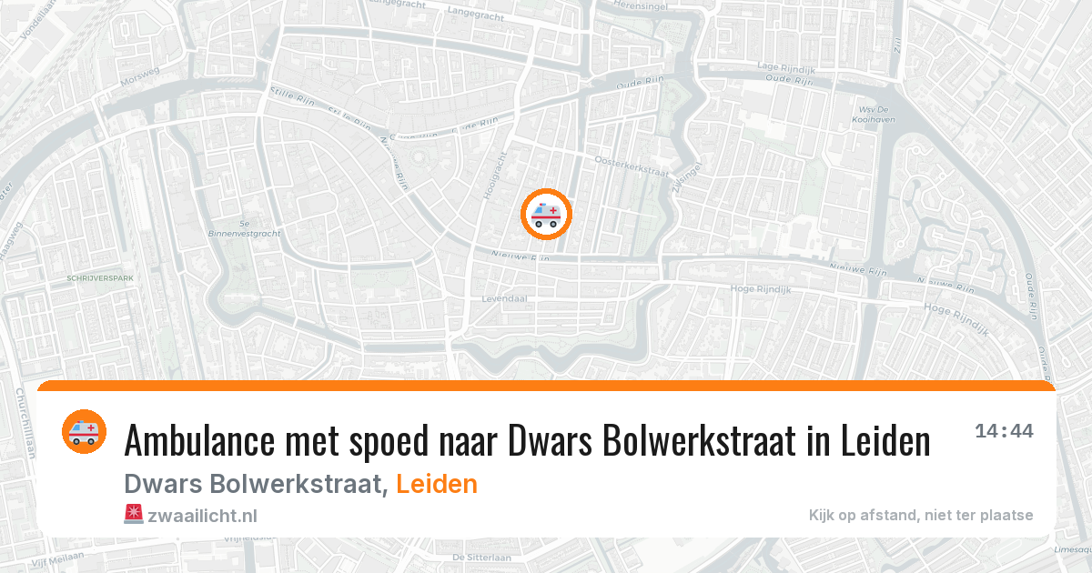 Ambulance met spoed naar Dwars Bolwerkstraat in Leiden — 7 aug 2026