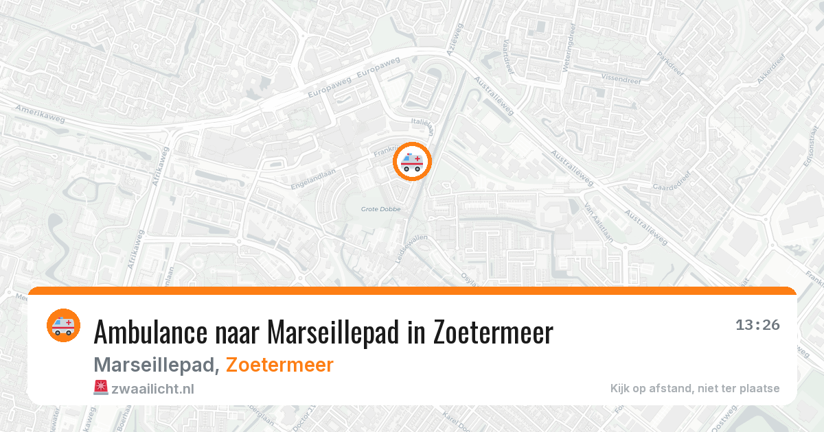 Ambulance naar Marseillepad in Zoetermeer — 30 mei 2026