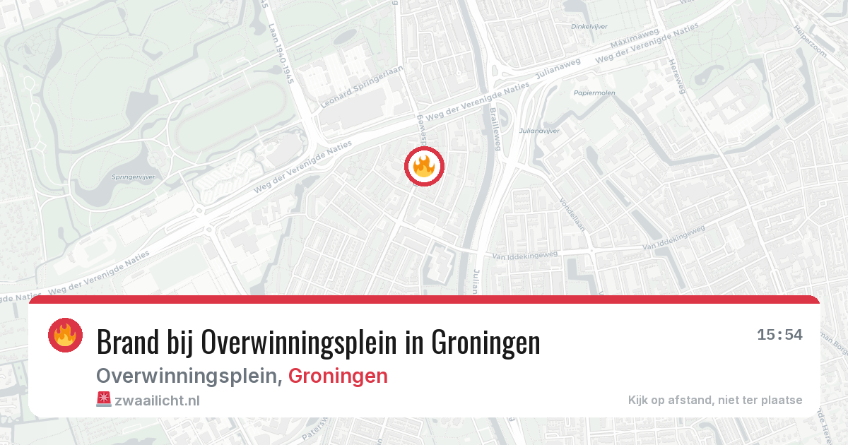 Brand bij Overwinningsplein in Groningen — 11 jul 2026