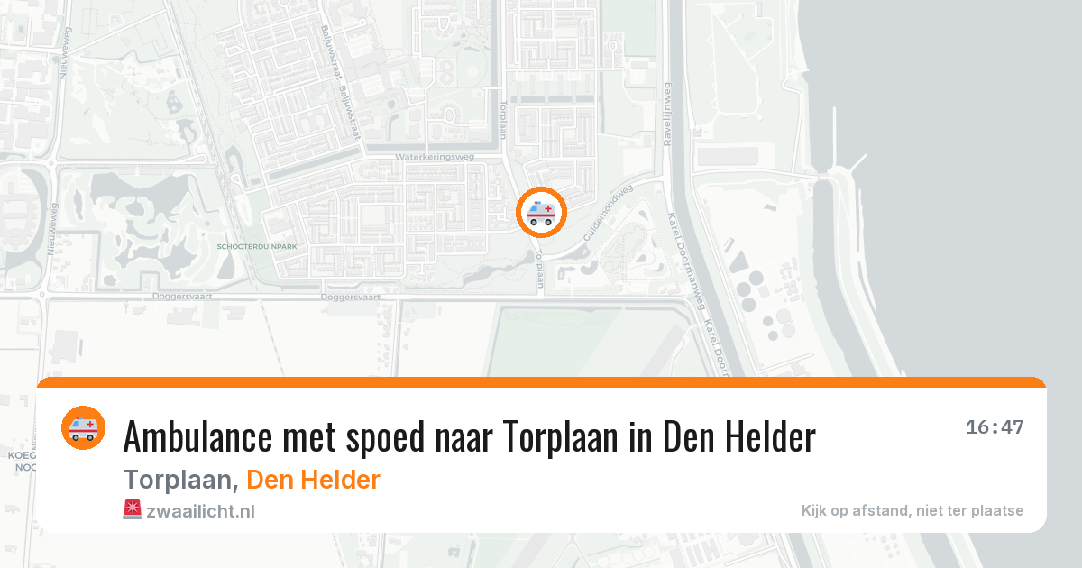 Ambulance met spoed naar Torplaan in Den Helder — 18 mei 2026