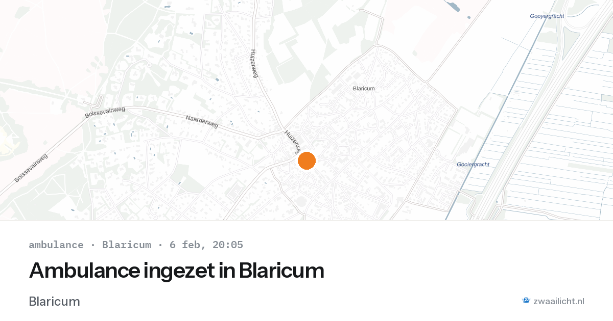 Ambulance ingezet in Blaricum — 6 feb 2026