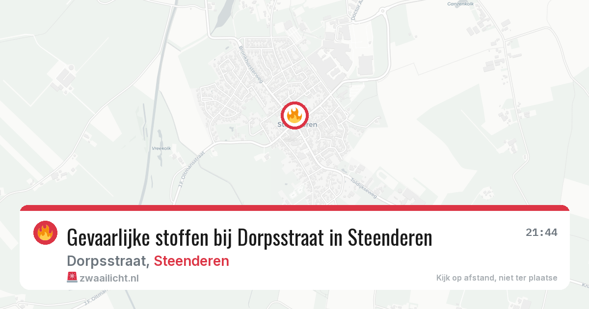 Gevaarlijke stoffen bij Dorpsstraat in Steenderen — 25 apr 2026