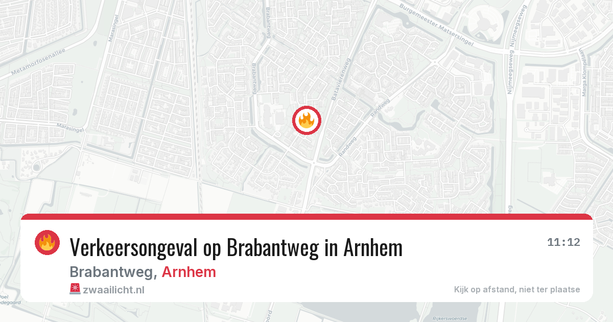 Verkeersongeval op Brabantweg in Arnhem — 19 feb 2026