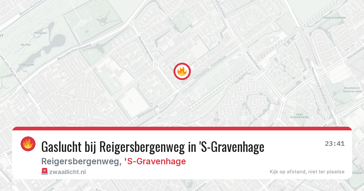 Gaslucht bij Reigersbergenweg in 'S-Gravenhage — 28 jul 2026