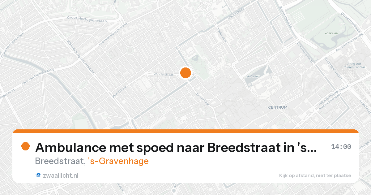 Ambulance met spoed naar Breedstraat in 's-Gravenhage — 22 aug 2026