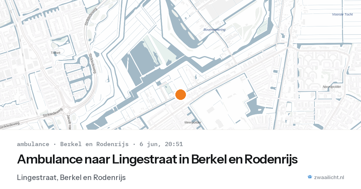 Ambulance naar Lingestraat in Berkel en Rodenrijs — 6 jun 2026