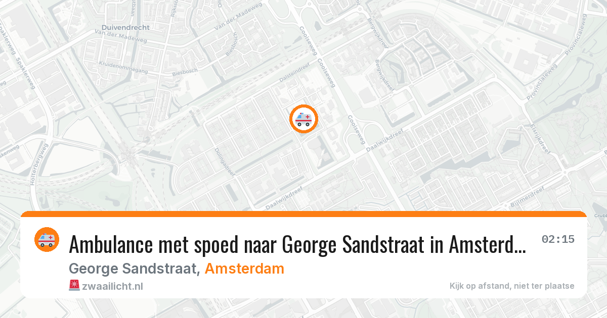 Ambulance met spoed naar George Sandstraat in Amsterdam — 6 apr 2026