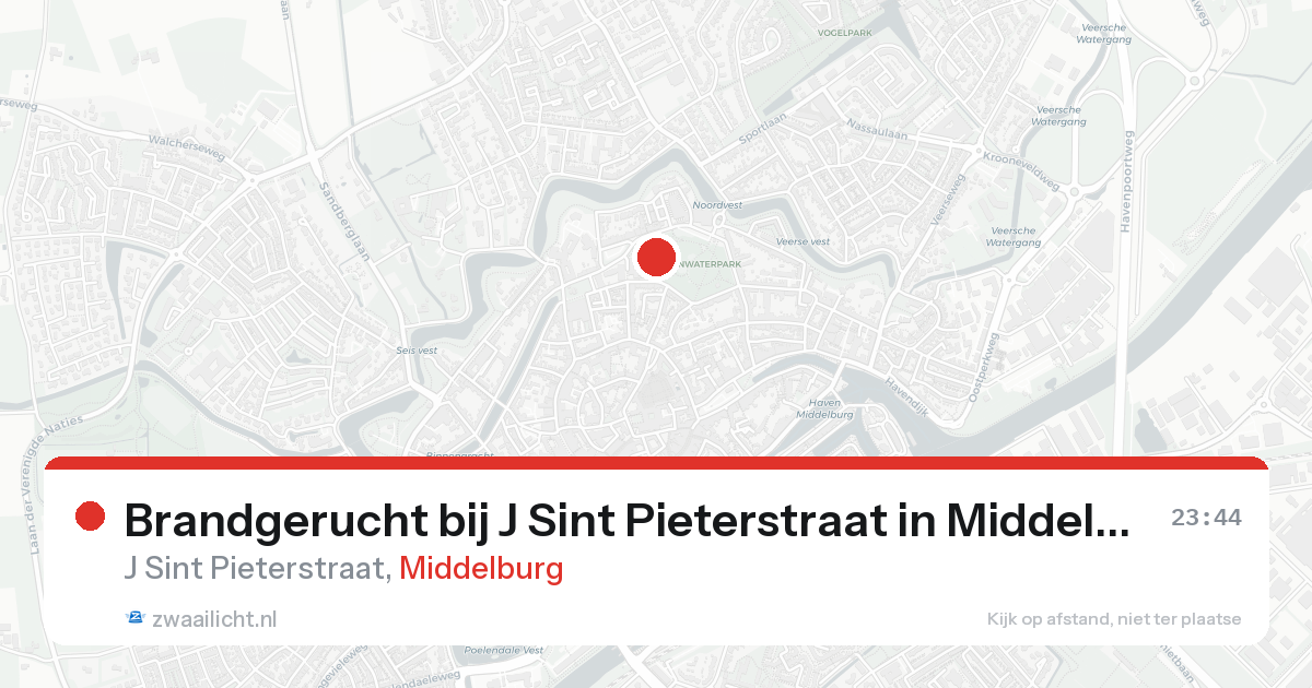 Brandgerucht bij J Sint Pieterstraat in Middelburg — 7 feb 2026