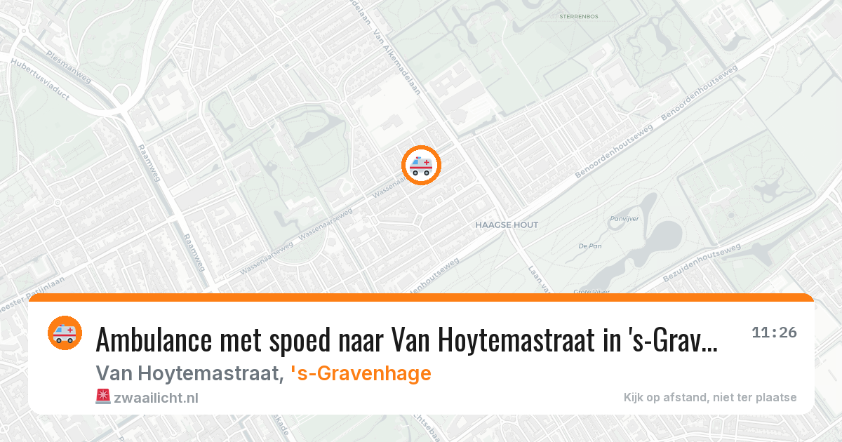 Ambulance met spoed naar Van Hoytemastraat in 's-Gravenhage — 12 jun 2026