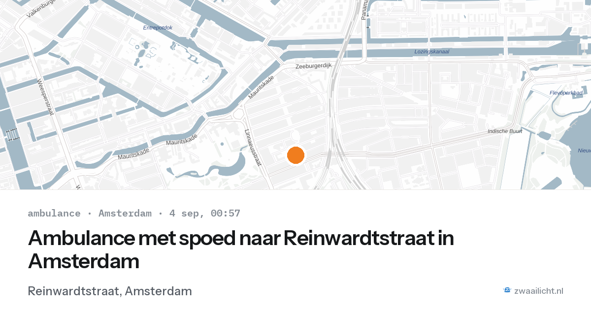 Ambulance met spoed naar Reinwardtstraat in Amsterdam — 3 sep 2026
