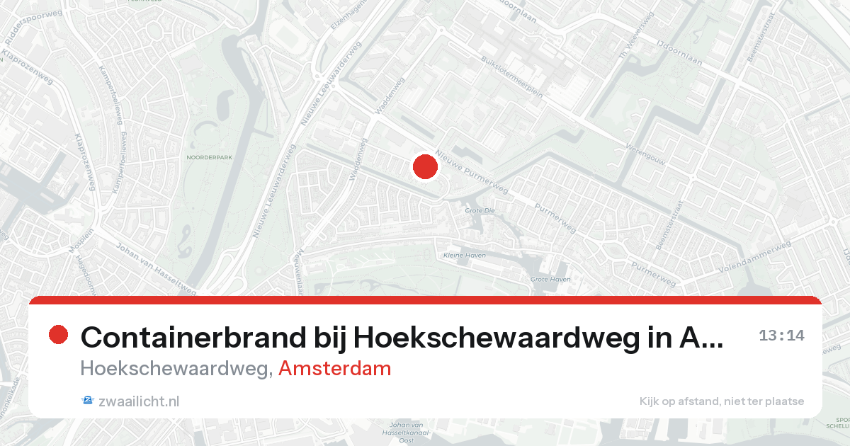 Containerbrand bij Hoekschewaardweg in Amsterdam — 20 jun 2026
