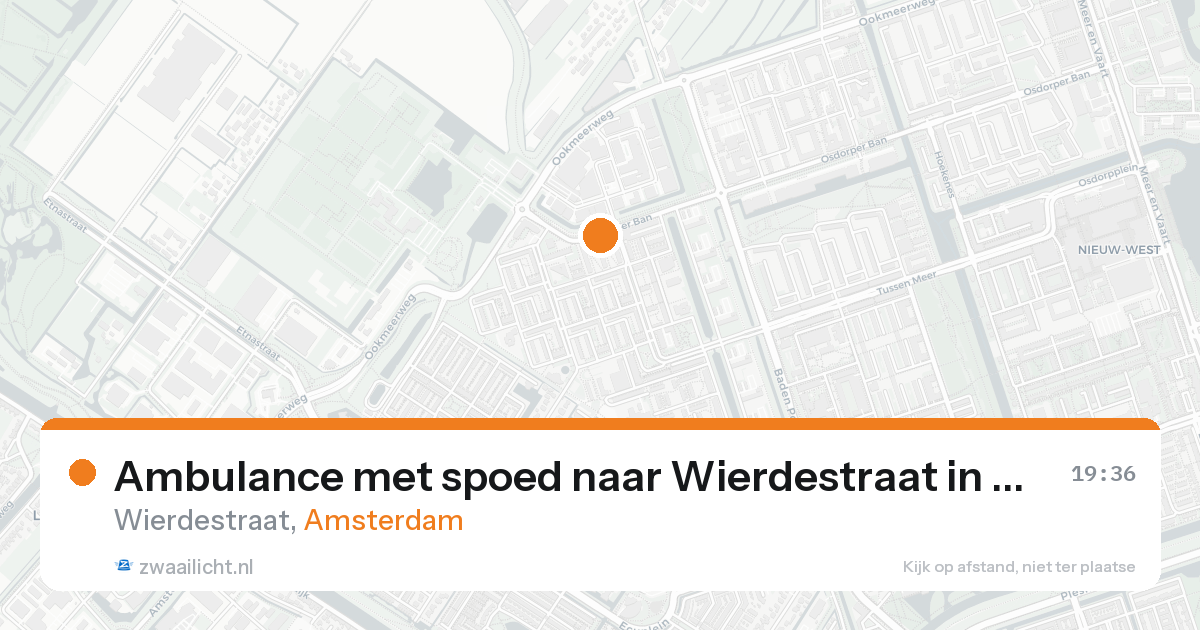 Ambulance met spoed naar Wierdestraat in Amsterdam — 15 aug 2026