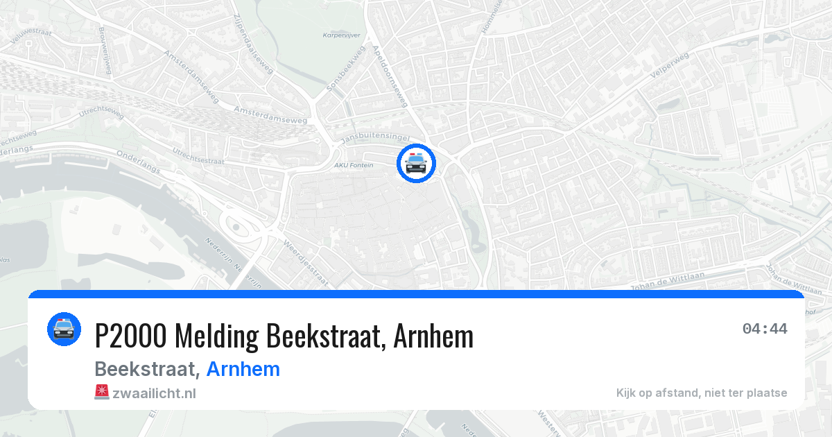 P2000 Melding Beekstraat, Arnhem — 17 mei 2026