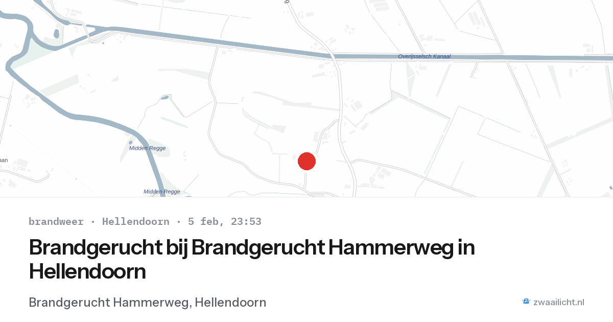 Brandgerucht bij Brandgerucht Hammerweg in Hellendoorn — 5 feb 2026