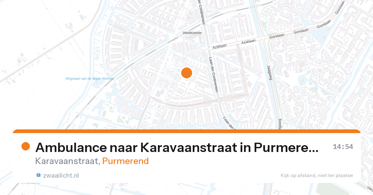Ambulance naar Karavaanstraat in Purmerend — 26 jul 2026