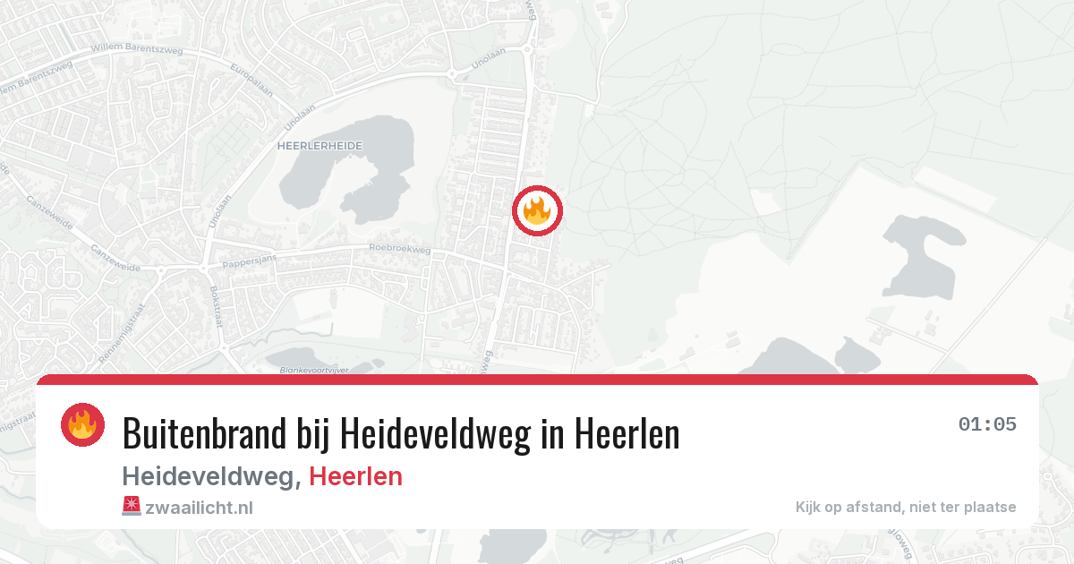 Buitenbrand bij Heideveldweg in Heerlen — 19 jul 2026