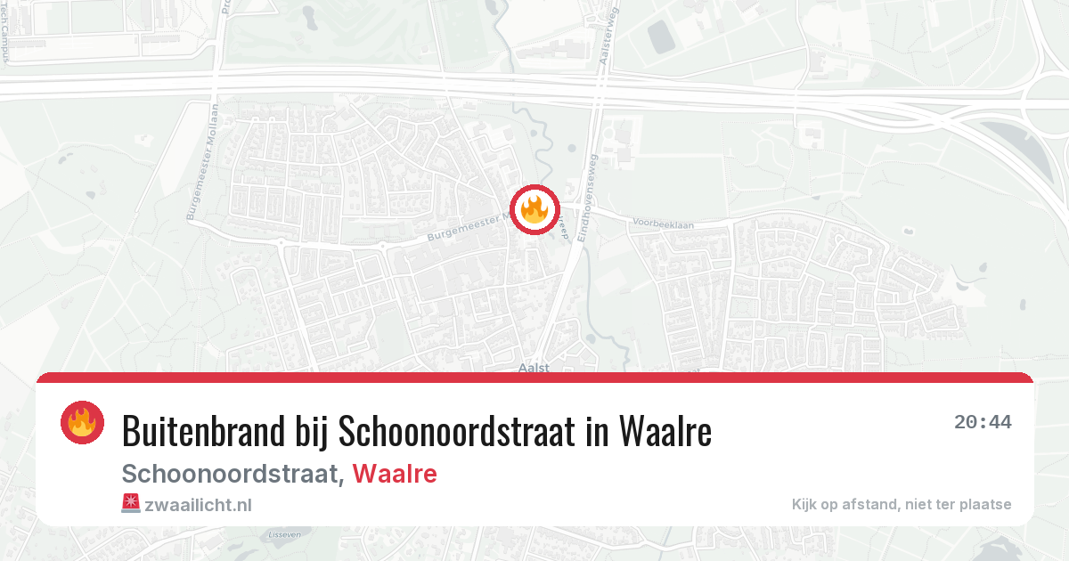 Buitenbrand bij Schoonoordstraat in Waalre — 28 jun 2026