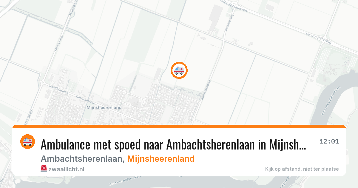 Ambulance met spoed naar Ambachtsherenlaan in Mijnsheerenland — 6 aug 2026