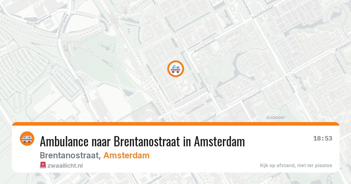 Ambulance naar Brentanostraat in Amsterdam — 14 aug 2026