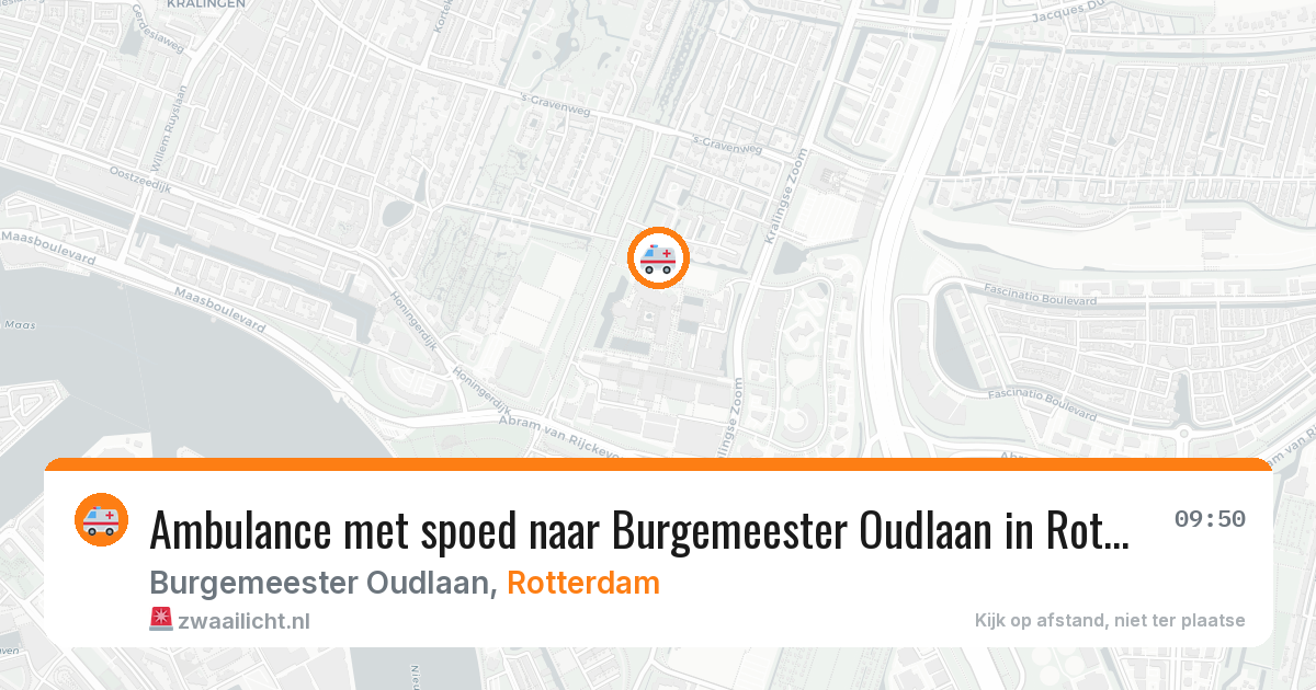 Ambulance met spoed naar Burgemeester Oudlaan in Rotterdam — 2 jun 2026