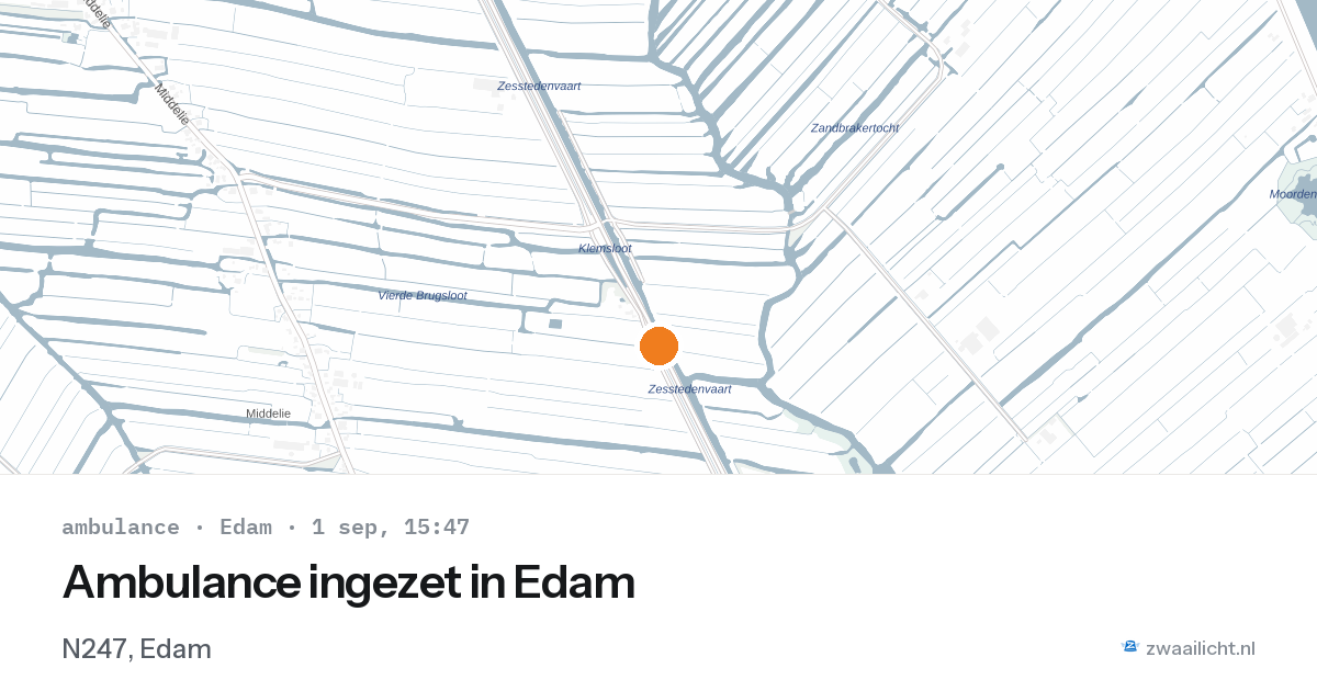 Ambulance ingezet in Edam — 1 sep 2026