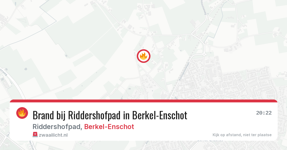 Brand bij Riddershofpad in Berkel-Enschot — 18 apr 2026