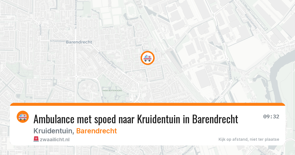 Ambulance met spoed naar Kruidentuin in Barendrecht — 18 mei 2026
