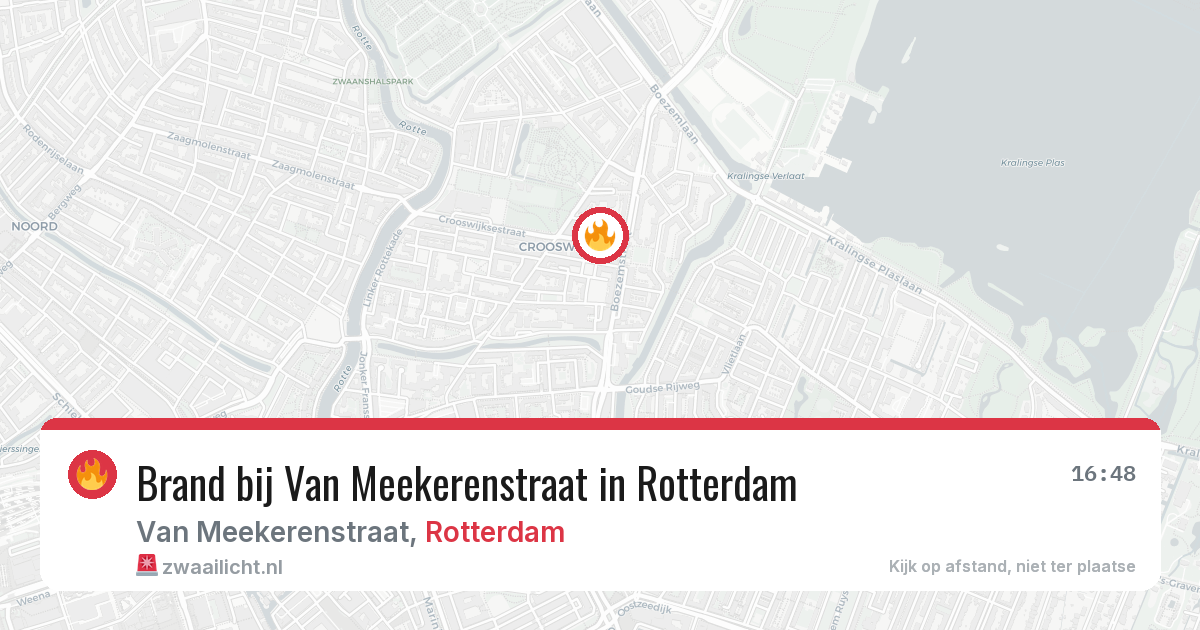 Brand bij Van Meekerenstraat in Rotterdam — 4 aug 2026