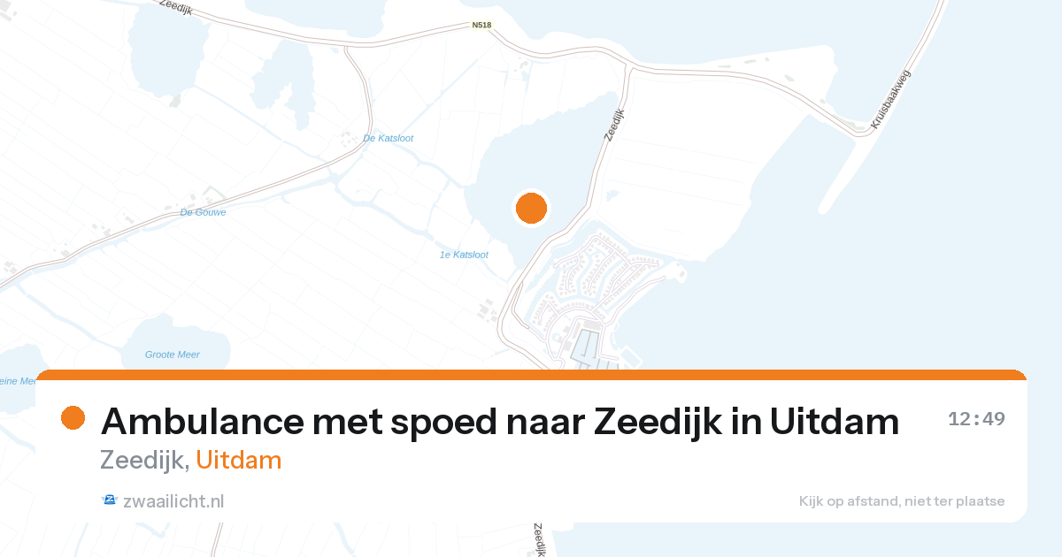 Ambulance met spoed naar Zeedijk in Uitdam — 28 aug 2026