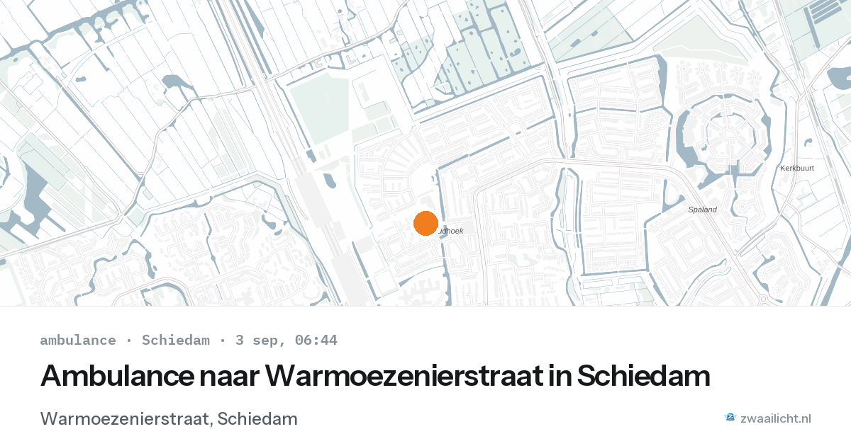 Ambulance naar Warmoezenierstraat in Schiedam — 3 sep 2026
