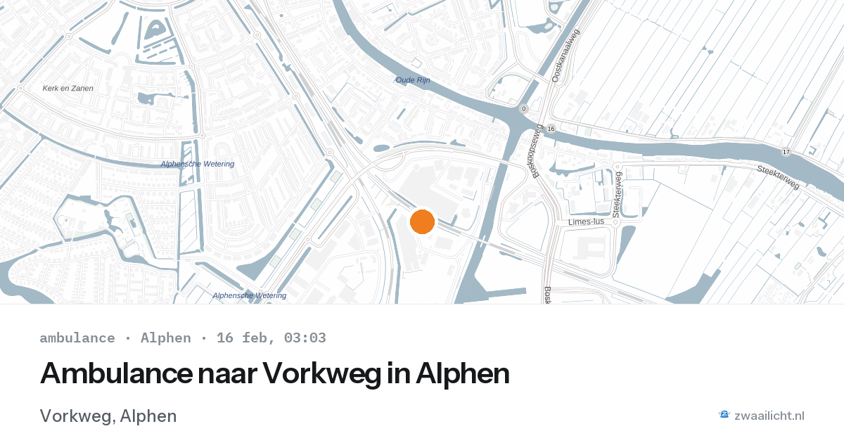 Ambulance naar Vorkweg in Alphen — 16 feb 2026
