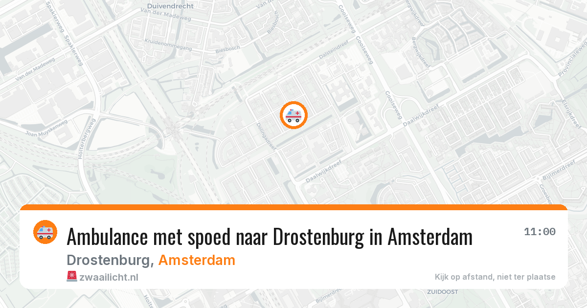 Ambulance met spoed naar Drostenburg in Amsterdam — 13 aug 2026