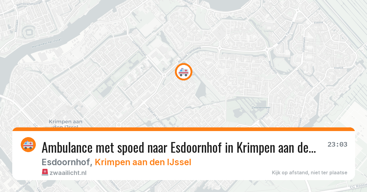 Ambulance met spoed naar Esdoornhof in Krimpen aan den IJssel — 5 jul 2026