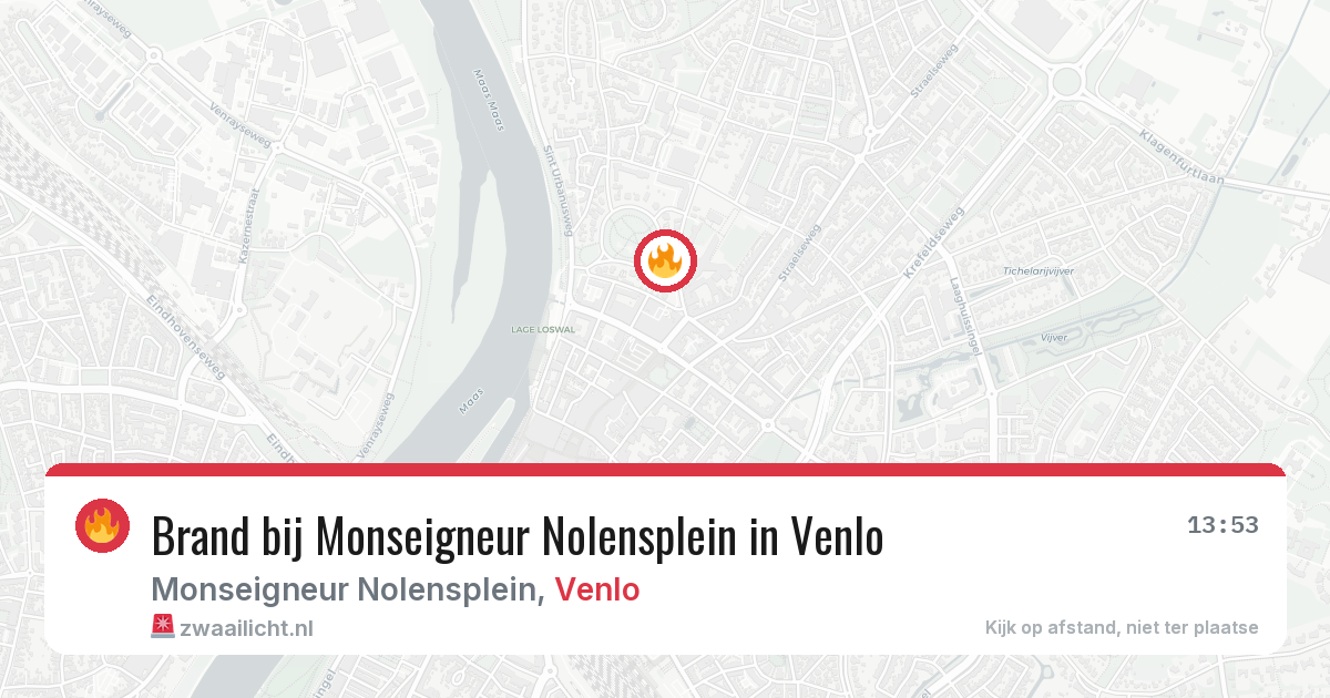 Brand bij Monseigneur Nolensplein in Venlo — 10 mei 2026