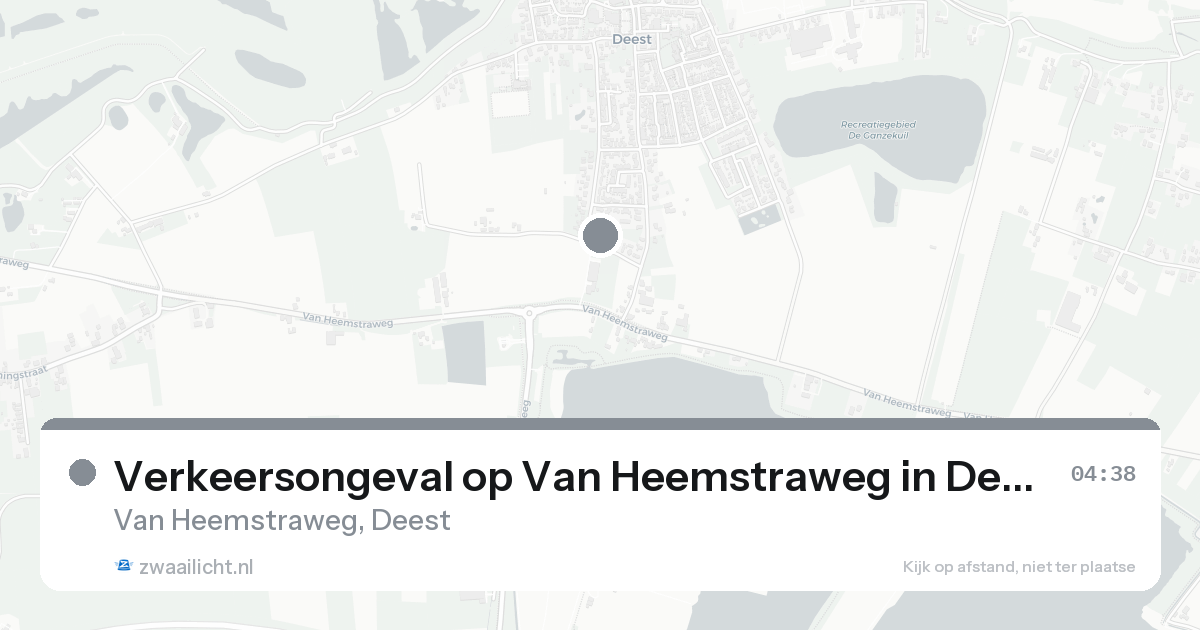 Verkeersongeval op Van Heemstraweg in Deest — 15 aug 2026