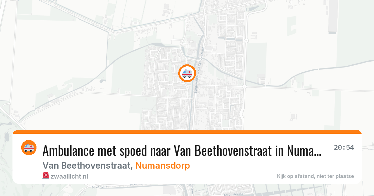 Ambulance met spoed naar Van Beethovenstraat in Numansdorp — 14 mei 2026