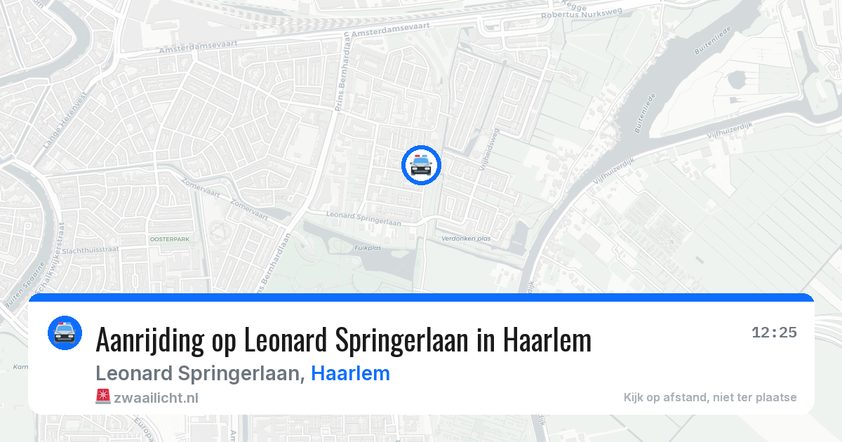 Aanrijding op Leonard Springerlaan in Haarlem — 28 jul 2026